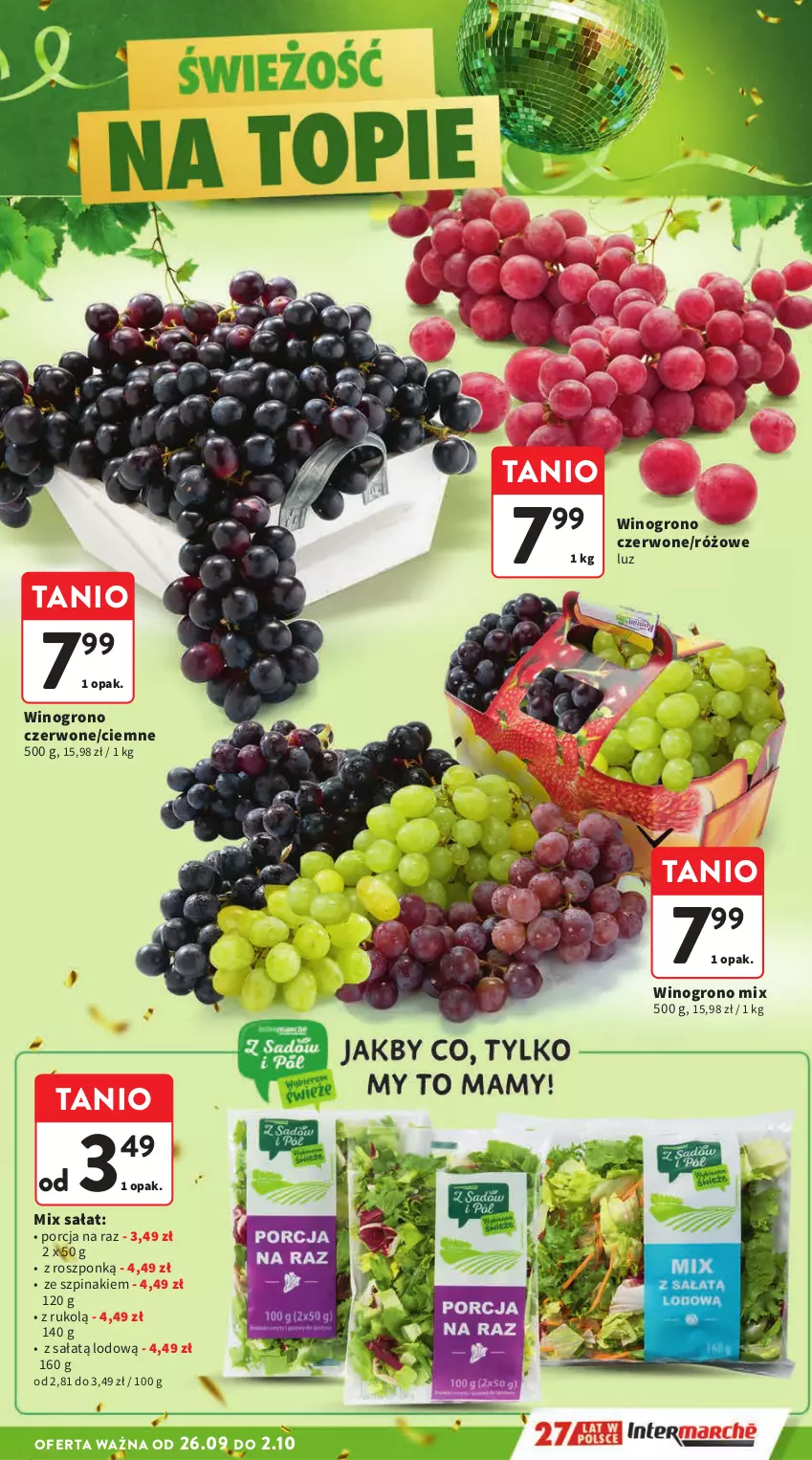 Gazetka promocyjna Intermarche - Gazetka Intermarche - ważna 26.09 do 02.10.2024 - strona 9 - produkty: Por, Sałat, Szpinak, Wino