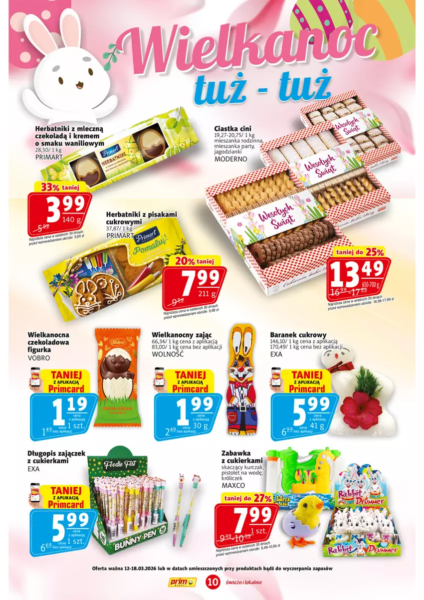 Gazetka promocyjna Prim Market - ważna 12.03 do 18.03.2026 - strona 10 - produkty: Ciastka, Cukier, Długopis, Herbatniki, Kurczak, Zabawka