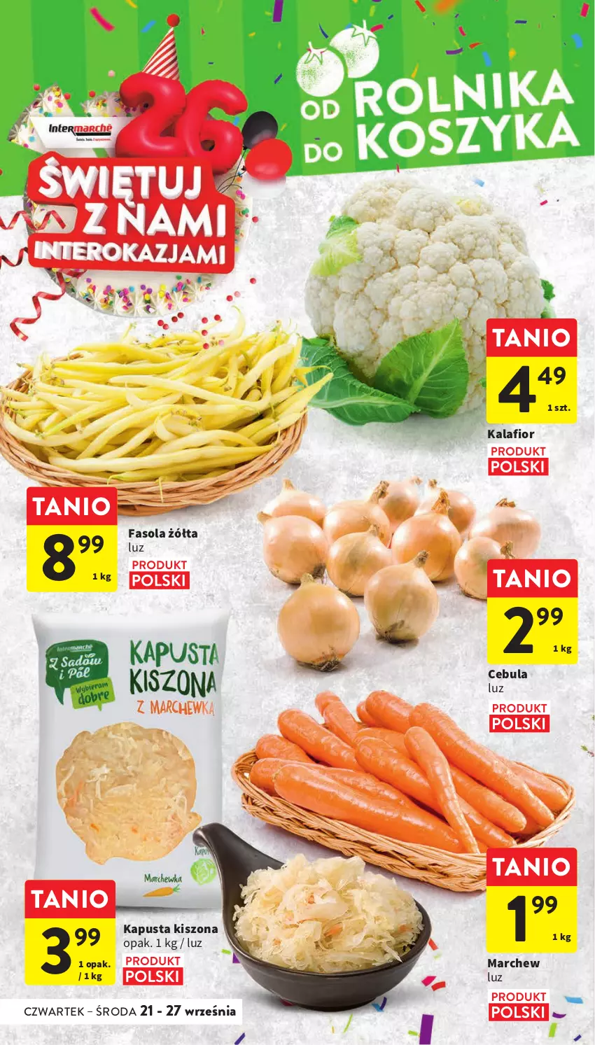 Gazetka promocyjna Intermarche - Gazetka Intermarche - ważna 21.09 do 27.09.2023 - strona 16 - produkty: Cebula, Fa, Fasola, Kalafior