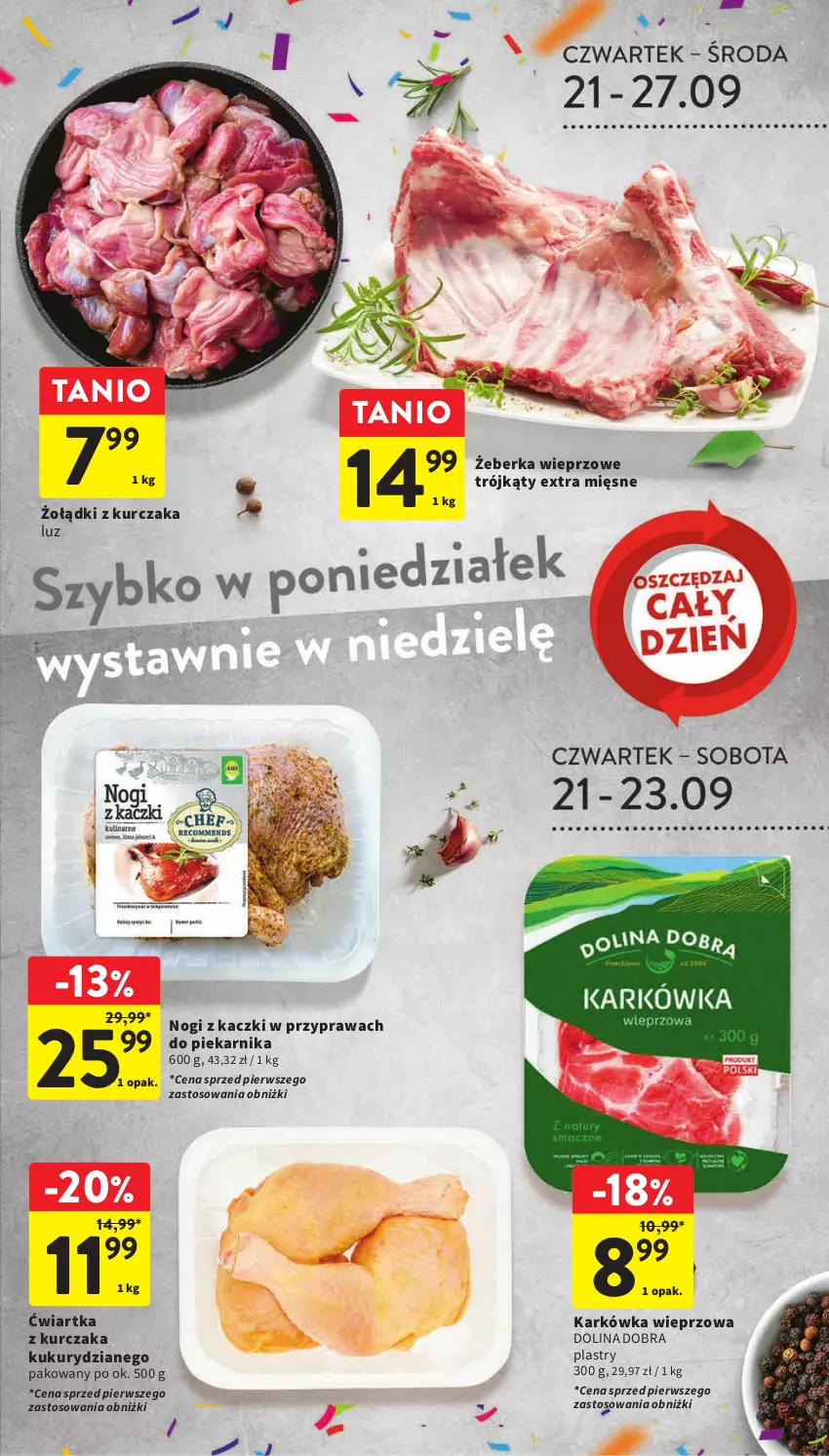 Gazetka promocyjna Intermarche - Gazetka Intermarche - ważna 21.09 do 27.09.2023 - strona 19 - produkty: Karkówka wieprzowa, Kurczak, Piekarnik