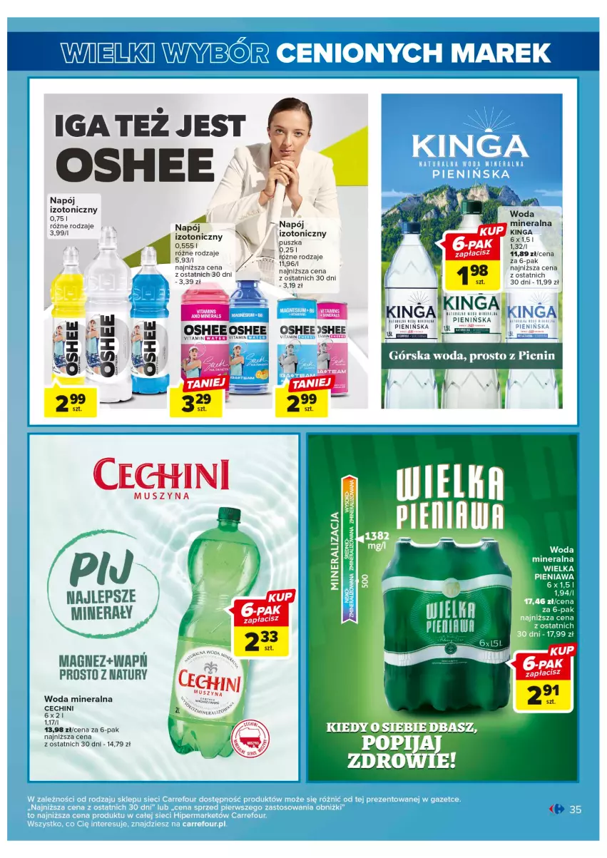 Gazetka promocyjna Carrefour - Gazetka Wielki wybór cenionych marek - ważna 30.05 do 10.06.2023 - strona 35 - produkty: Magnez, Materac, Mus, Napój, Oshee, Szyna, Tera, Woda, Woda mineralna