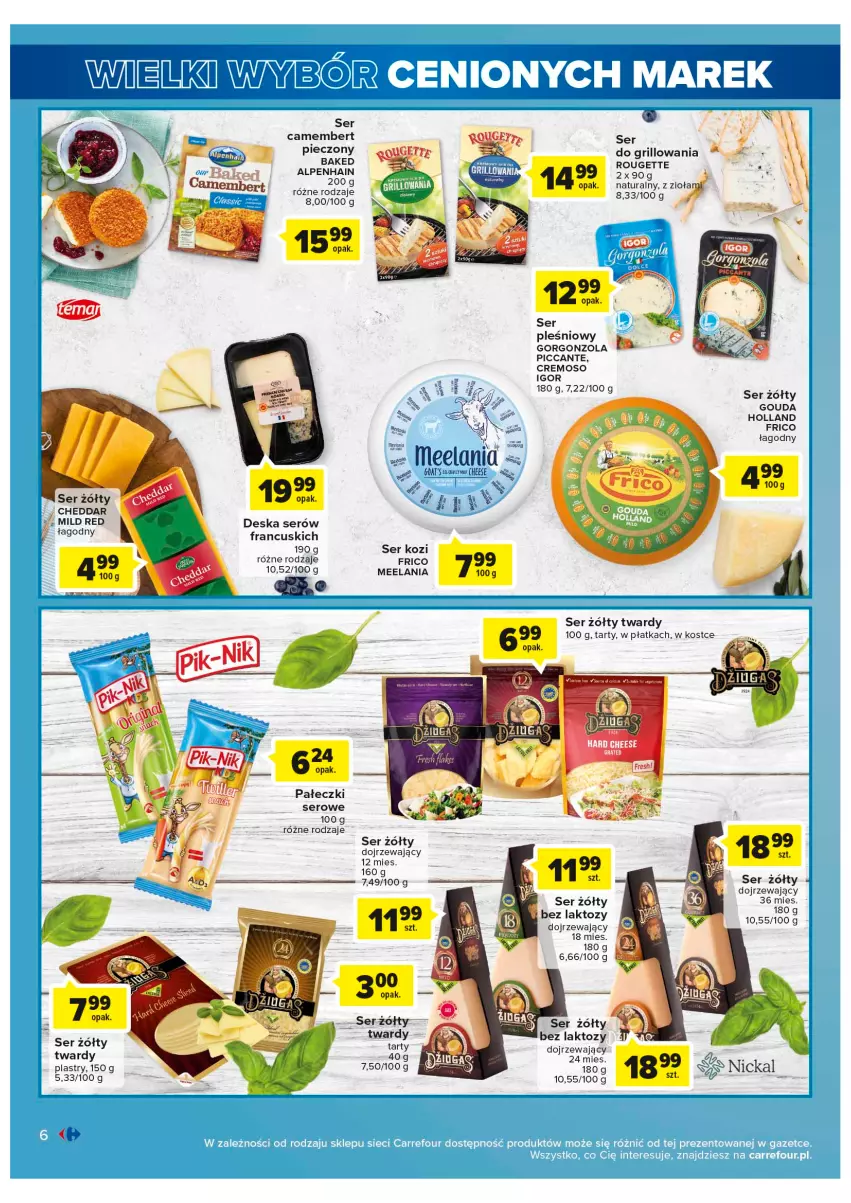 Gazetka promocyjna Carrefour - Gazetka Wielki wybór cenionych marek - ważna 30.05 do 10.06.2023 - strona 6 - produkty: Camembert, Cheddar, Deska serów, Gorgonzola, Gouda, Gra, Grill, Ser, Ser kozi