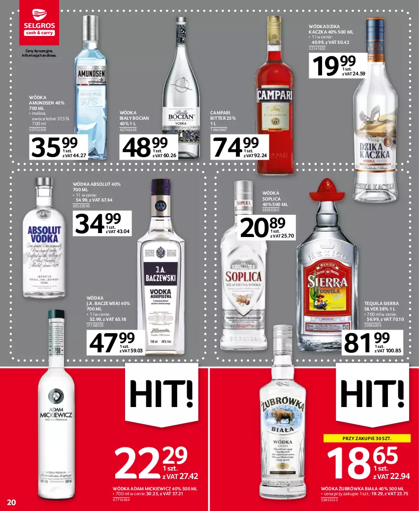 Gazetka promocyjna Selgros - Oferta spożywcza - ważna 20.04 do 02.05.2023 - strona 20 - produkty: Absolut, Amundsen, Biały Bocian, Kaczka, Owoce, Soplica, Tequila, Wódka