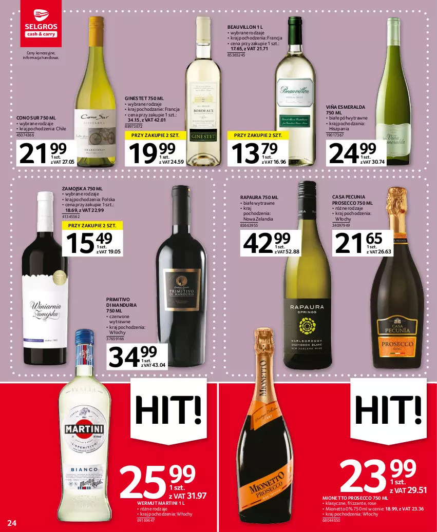 Gazetka promocyjna Selgros - Oferta spożywcza - ważna 20.04 do 02.05.2023 - strona 24 - produkty: Gin, Martini, Mionetto, Prosecco