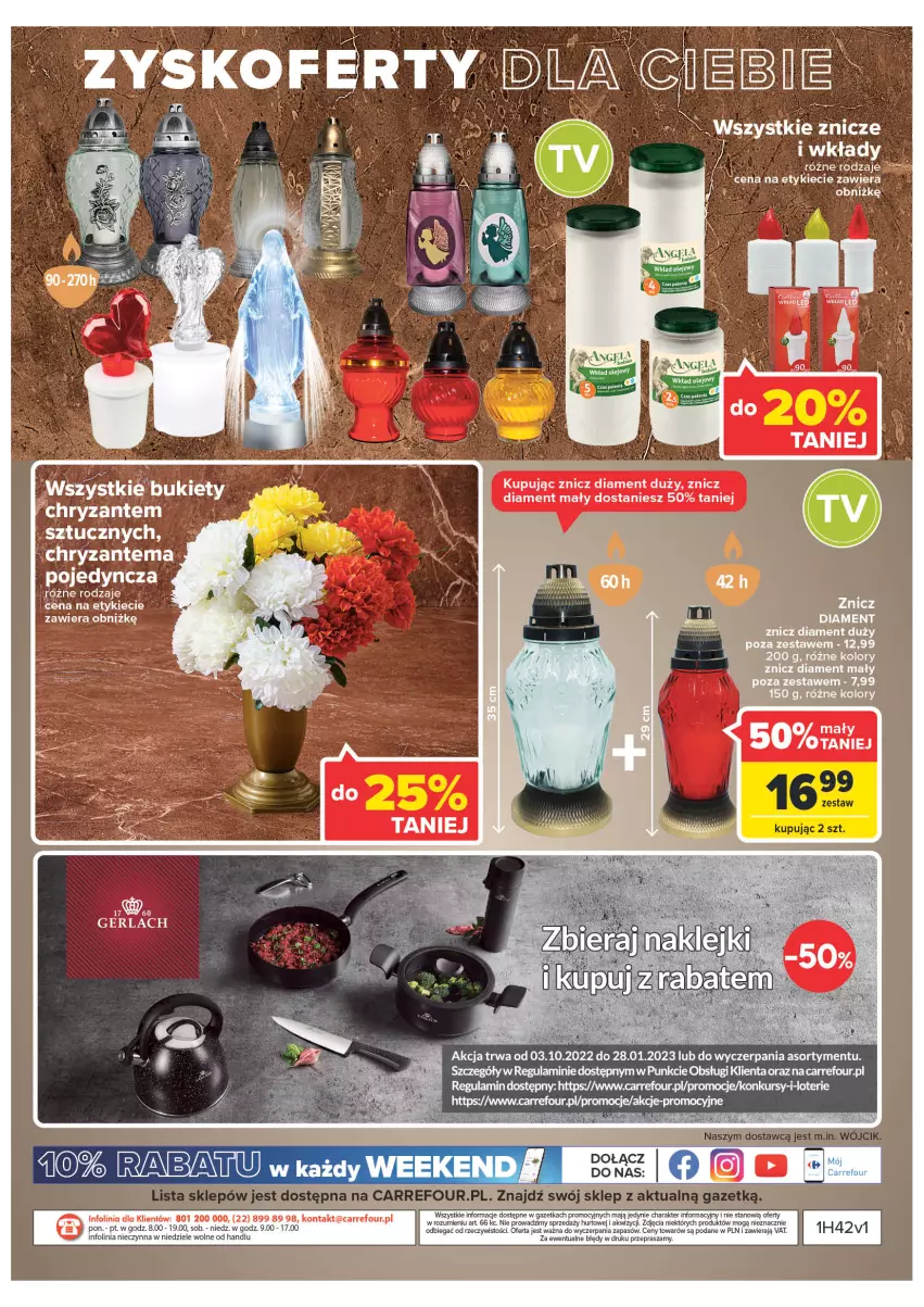 Gazetka promocyjna Carrefour - Gazetka Carrefour Zyskoteka - ważna 18.10 do 22.10.2022 - strona 47 - produkty: Chryzantema, Znicz