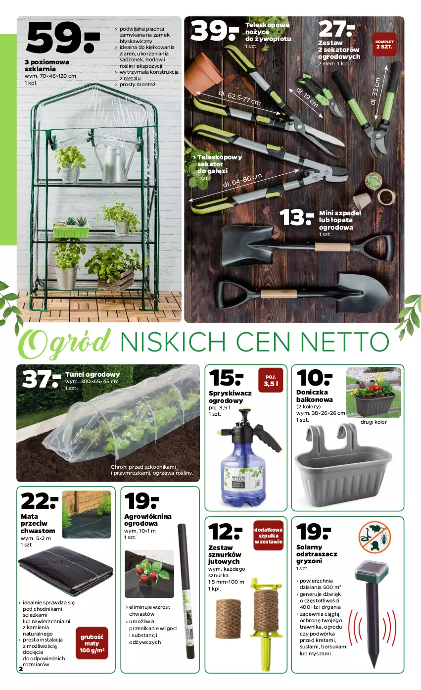 Gazetka promocyjna Netto - Wiosna w ogrodzie - ważna 01.03 do 06.03.2021 - strona 2 - produkty: Chodnik, Gry, Kret, LG, Mysz, Noż, Nożyce, Ogród, Sekator, Teleskop, Tunel