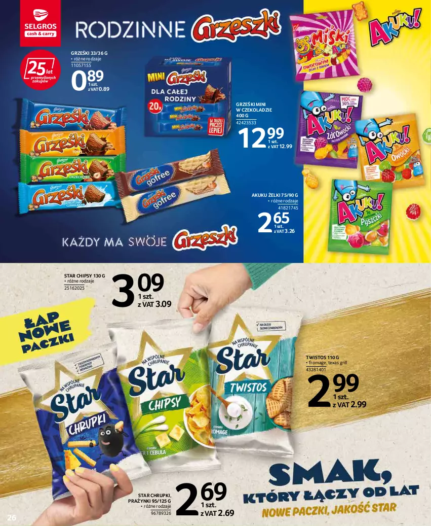 Gazetka promocyjna Selgros - Katalog Dzień Dziecka - ważna 19.05 do 01.06.2022 - strona 26 - produkty: Chipsy, Chrupki, Grill, Grześki