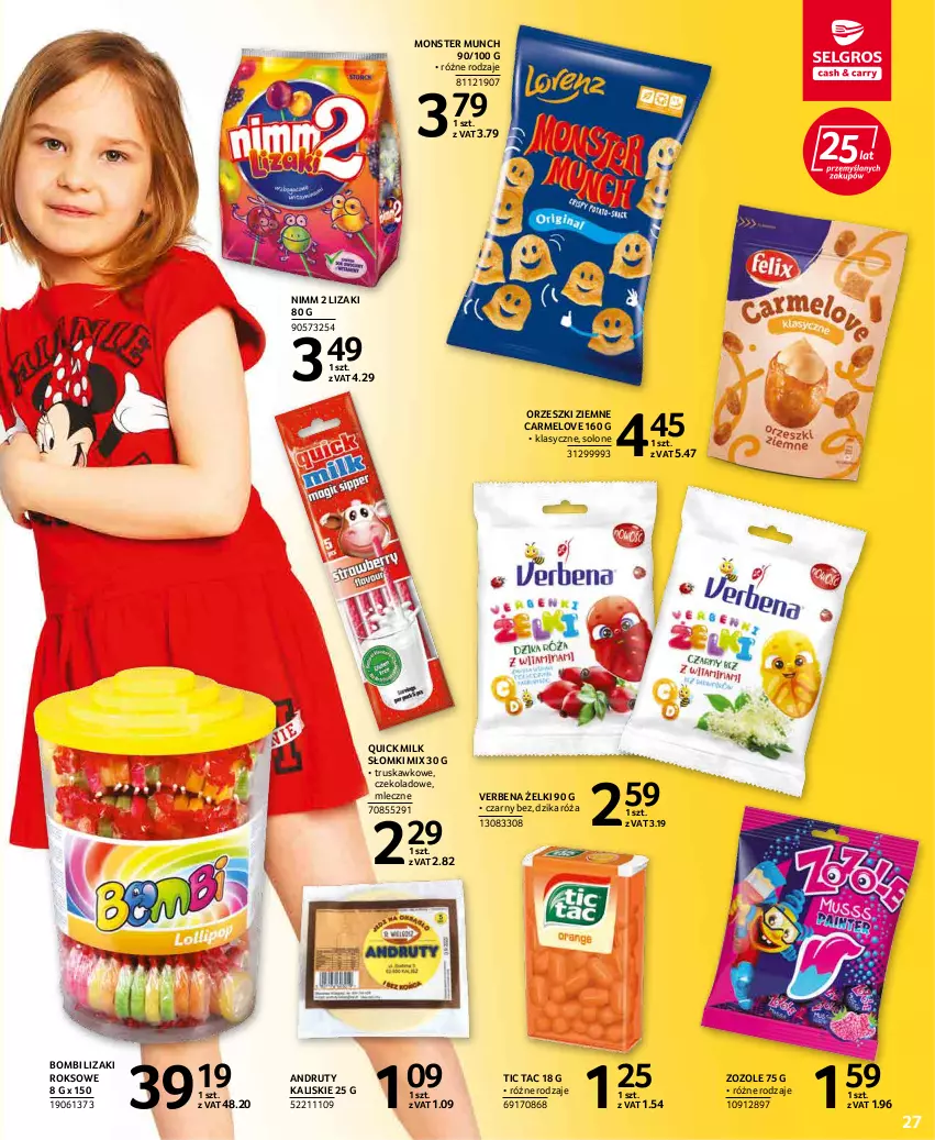 Gazetka promocyjna Selgros - Katalog Dzień Dziecka - ważna 19.05 do 01.06.2022 - strona 27 - produkty: Dzika róża, Lizaki, Monster Munch, Orzeszki, Orzeszki ziemne, Róża