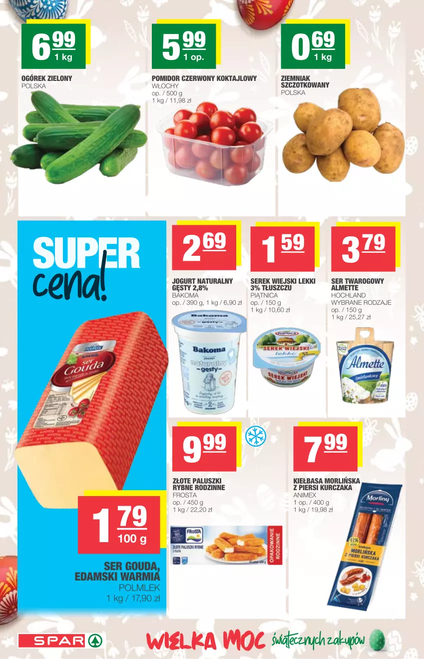 Gazetka promocyjna Spar - Express2 - ważna 24.03 do 30.03.2021 - strona 2 - produkty: Almette, Bakoma, Frosta, Hochland, Jogurt, Jogurt naturalny, Kiełbasa, Kurczak, Piątnica, Ser, Ser twarogowy, Serek, Serek wiejski