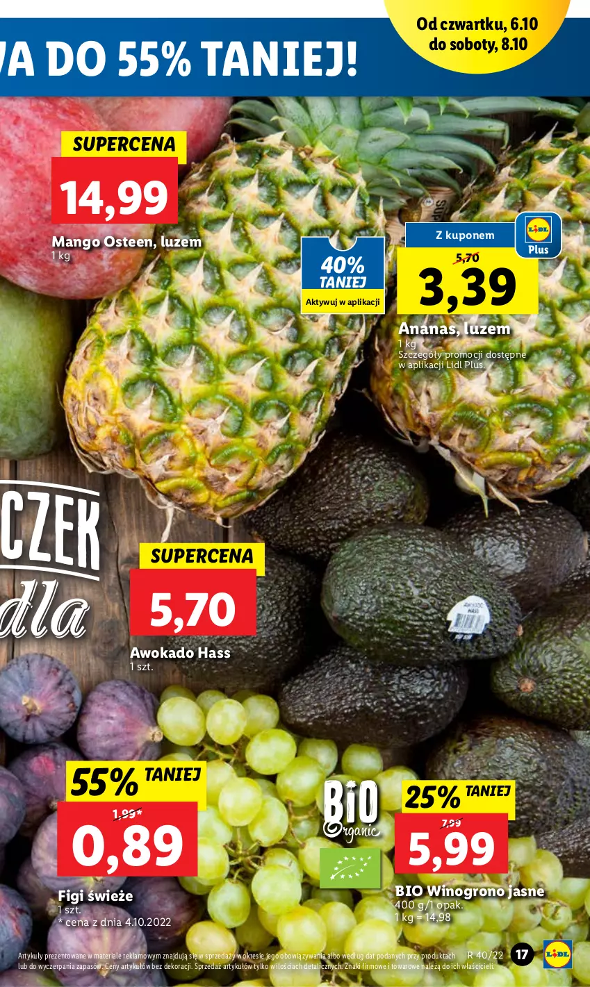 Gazetka promocyjna Lidl - GAZETKA - ważna 06.10 do 08.10.2022 - strona 17 - produkty: Ananas, Figi, Mango, Wino