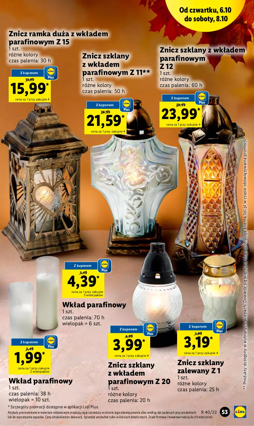 Gazetka promocyjna Lidl - GAZETKA - ważna 06.10 do 08.10.2022 - strona 53 - produkty: Ramka, Znicz