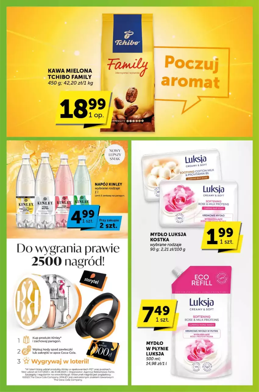 Gazetka promocyjna ABC - ważna 13.07 do 25.07.2023 - strona 7 - produkty: Coca-Cola, Fa, Gra, Gry, Kawa, Kawa mielona, Luksja, Mydło, Mydło w płynie, Napój, Róża, Tchibo, Tchibo Family