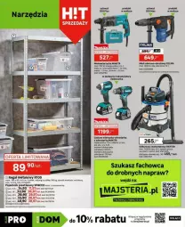 Gazetka promocyjna Leroy Merlin - Gazetka - ważna od 26.11 do 26.11.2023 - strona 19 - produkty: Odkurzacz, Wiertarka, Cynk, Pojemnik, Makita, Tran, Tarka, Regał, Wkręt, Młot, Młotowiertarka, Wkrętarka, Pojemnik plastikowy, Bateria, Celma, Młot udarowo-obrotowy, Regał metalowy, Odkurzacz warsztatowy, Dźwig, Akumulator, Fa