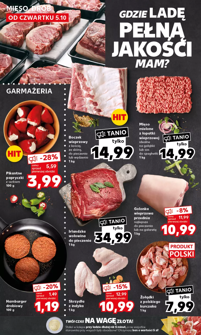 Gazetka promocyjna Kaufland - Mocny Start - ważna 09.10 do 11.10.2023 - strona 6 - produkty: Burger, Hamburger, Kurczak, Mięso, Olej, Piec, Por, Sos, Waga