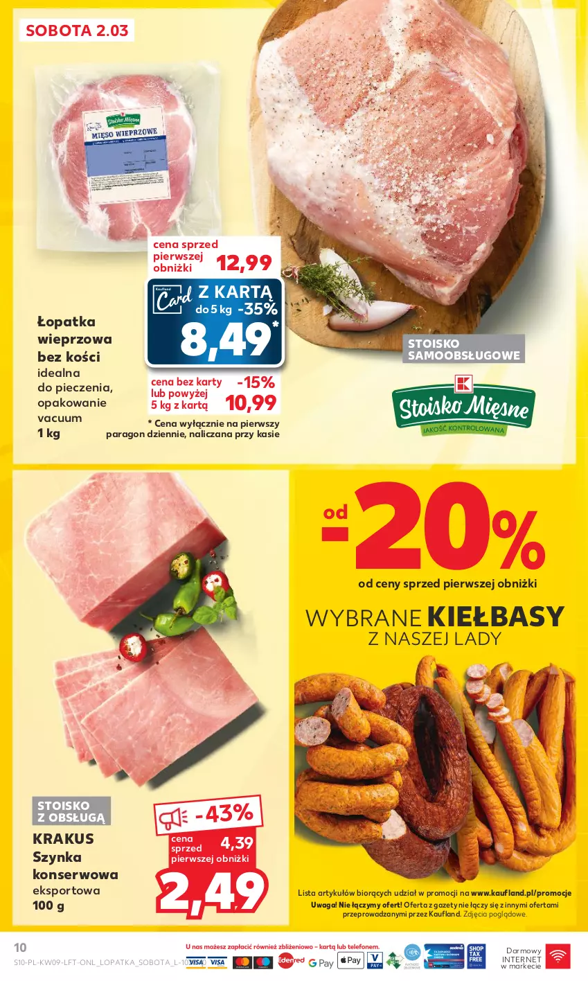 Gazetka promocyjna Kaufland - Gazetka tygodnia - ważna 29.02 do 06.03.2024 - strona 10 - produkty: Krakus, Piec, Por, Ser, Sport, Szynka, Szynka konserwowa, Waga