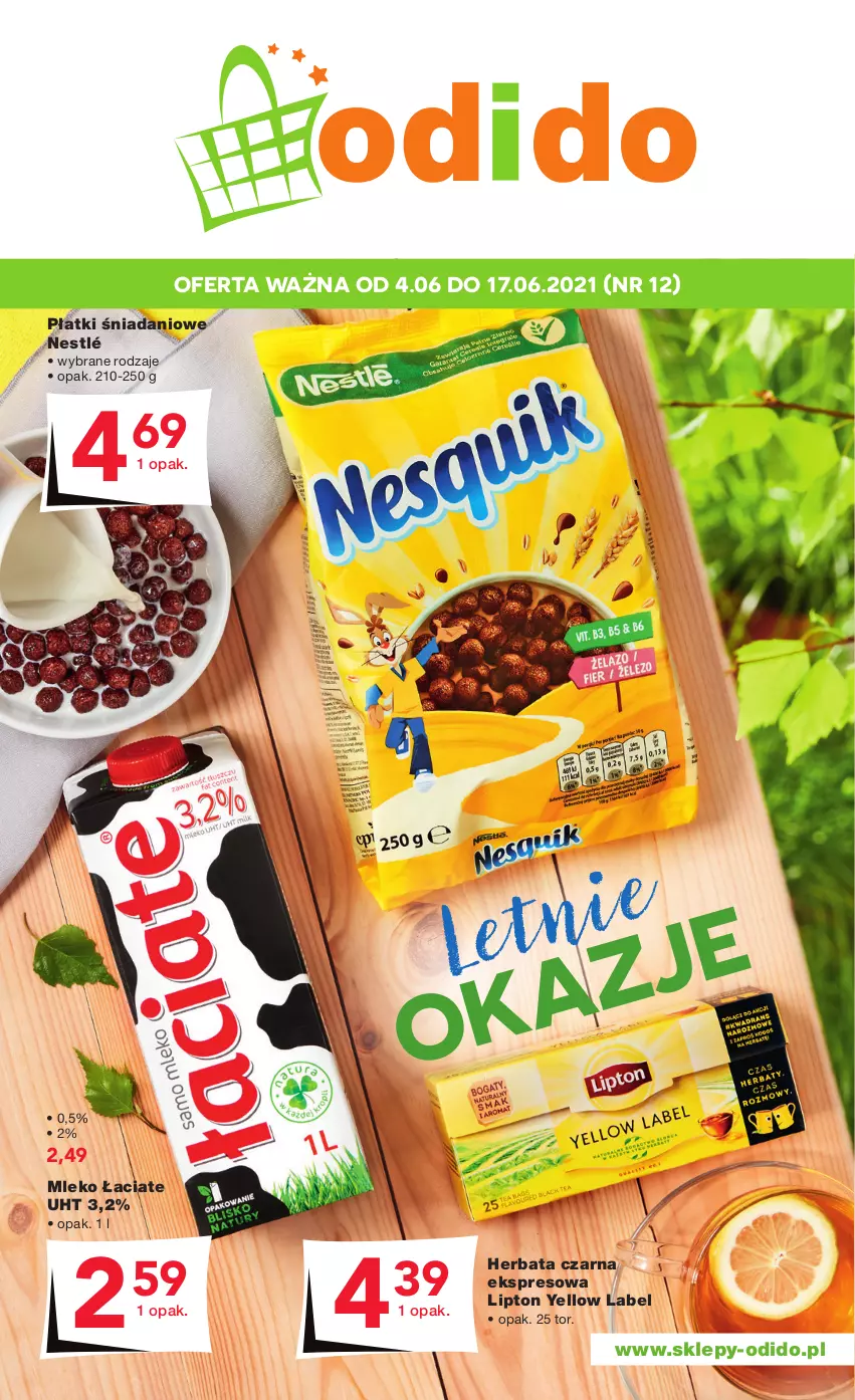 Gazetka promocyjna Odido - Letnie OKAZJE - ważna 04.06 do 17.06.2021 - strona 1 - produkty: Danio, Herbata, Herbata czarna, Lipton, Mleko, Nestlé