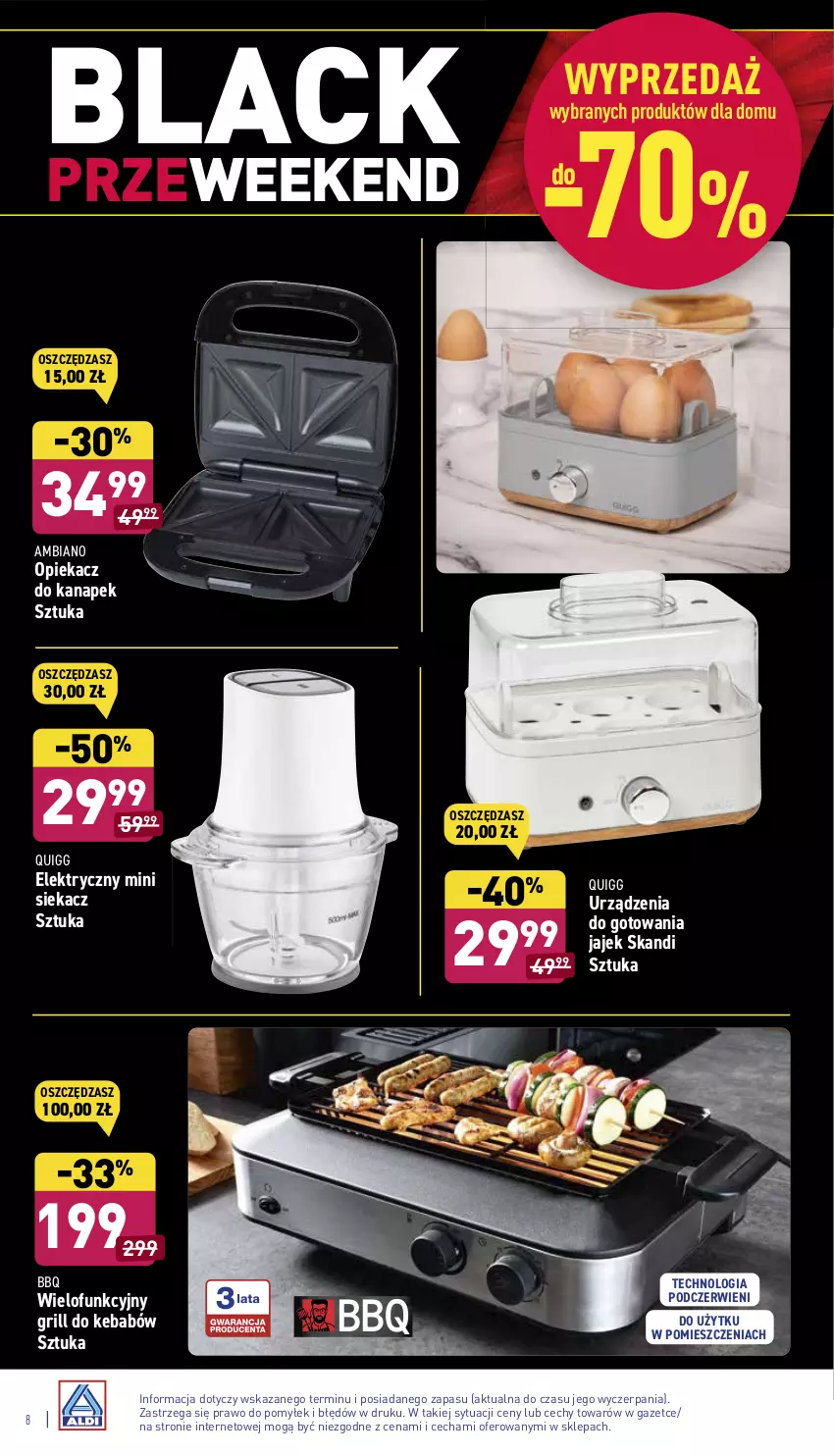 Gazetka promocyjna Aldi - Katalog Moda i Dom - ważna 22.11 do 27.11.2021 - strona 8 - produkty: Grill, Kebab, Lack, Opiekacz do kanapek