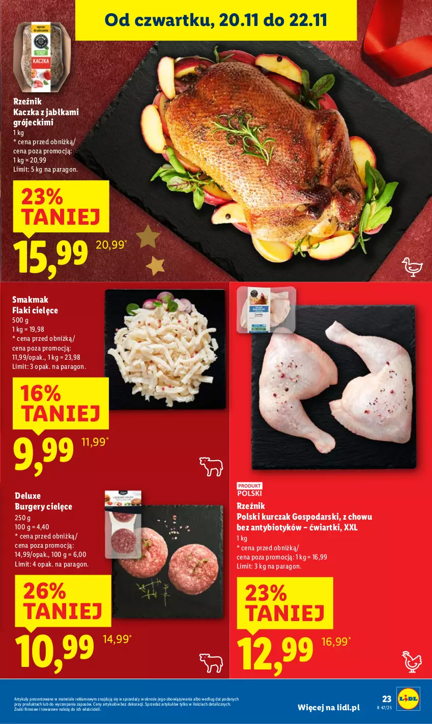 Gazetka promocyjna Lidl - GAZETKA - ważna 20.11 do 22.11.2025 - strona 25 - produkty: Burger, Flaki, Jabłka, Kaczka, Kurczak