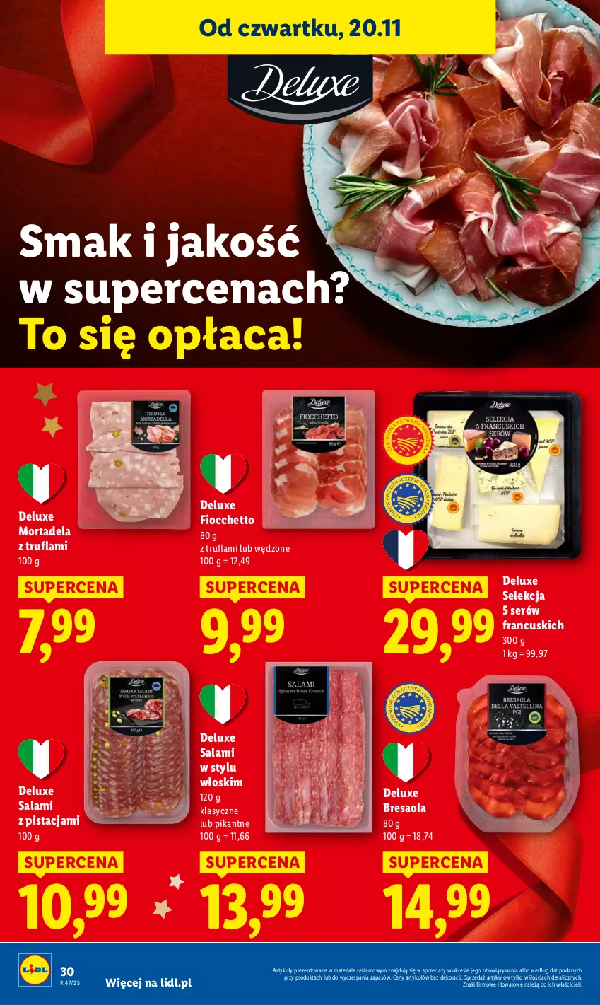 Gazetka promocyjna Lidl - GAZETKA - ważna 20.11 do 22.11.2025 - strona 32 - produkty: Bresaola, Salami, Ser
