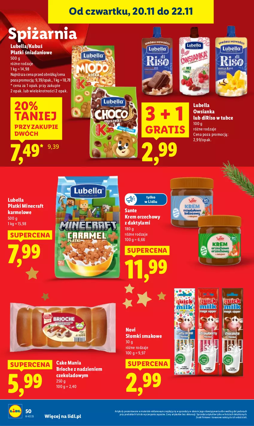 Gazetka promocyjna Lidl - GAZETKA - ważna 20.11 do 22.11.2025 - strona 54 - produkty: Bell, Bella, Danio, Gra, Krem orzechowy, Kubuś, Lubella, Minecraft, Owsianka, Sante