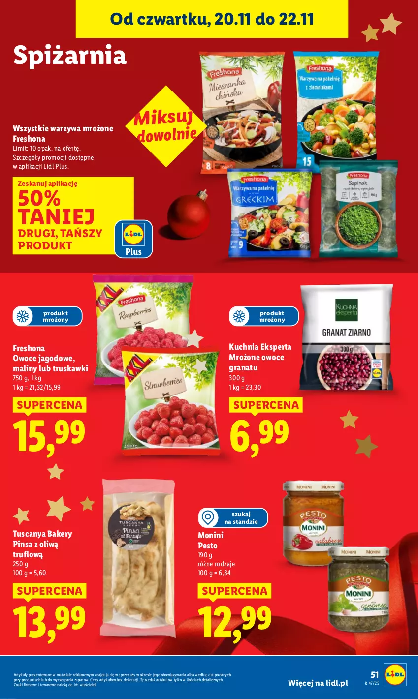 Gazetka promocyjna Lidl - GAZETKA - ważna 20.11 do 22.11.2025 - strona 55 - produkty: Gra, Granat, Kuchnia, Maliny, Monini, Owoce, Pesto, Truskawki, Warzywa