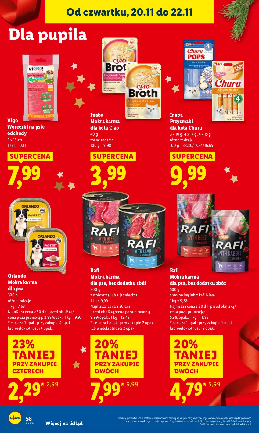 Gazetka promocyjna Lidl - GAZETKA - ważna 20.11 do 22.11.2025 - strona 62 - produkty: Królik, Mokra karma, Przysmaki