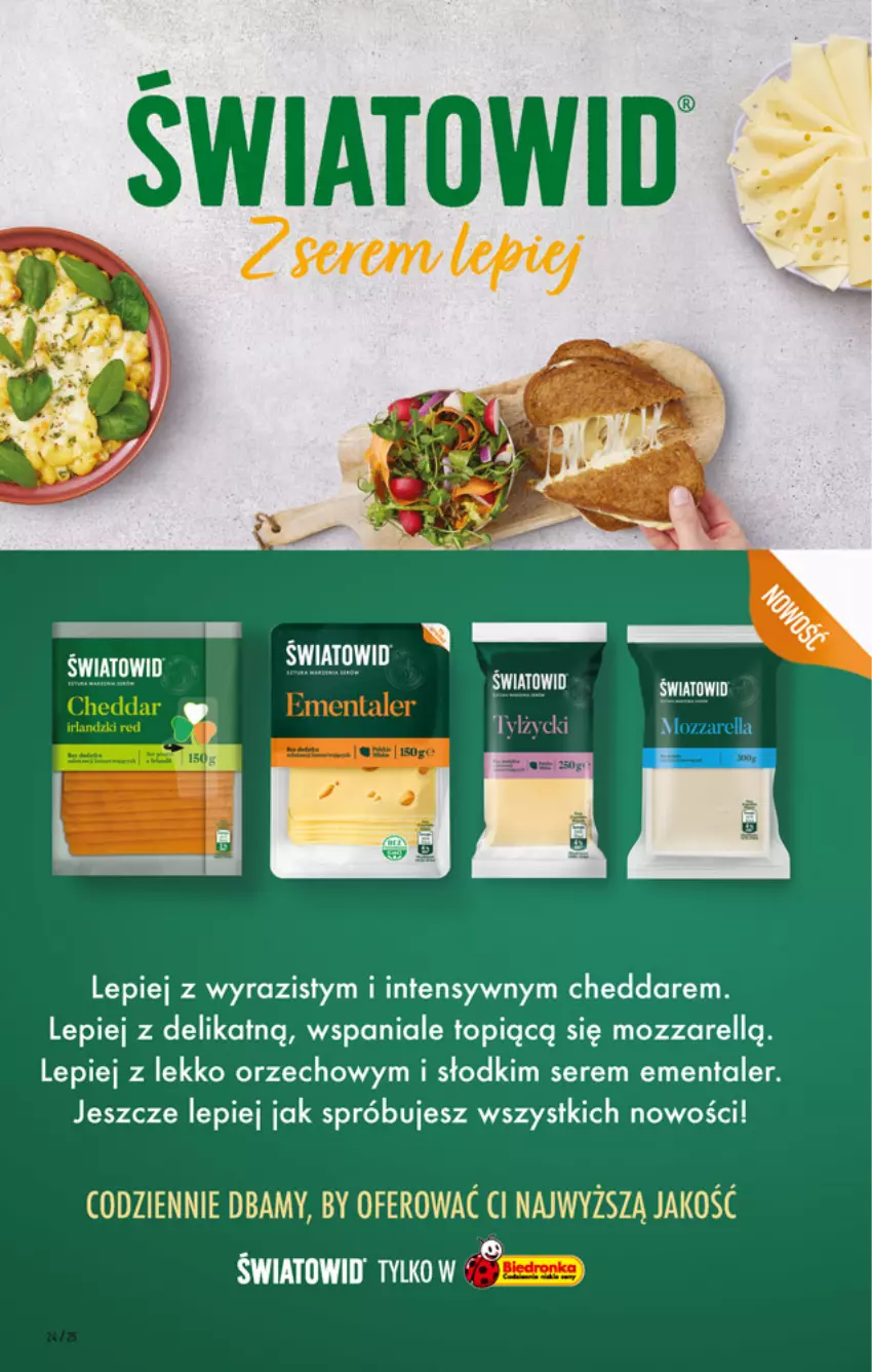 Gazetka promocyjna Biedronka - W tym tygodniu PN - ważna 17.06 do 23.06.2021 - strona 24 - produkty: Cheddar, Ementaler, Mozzarella, Ser, Top