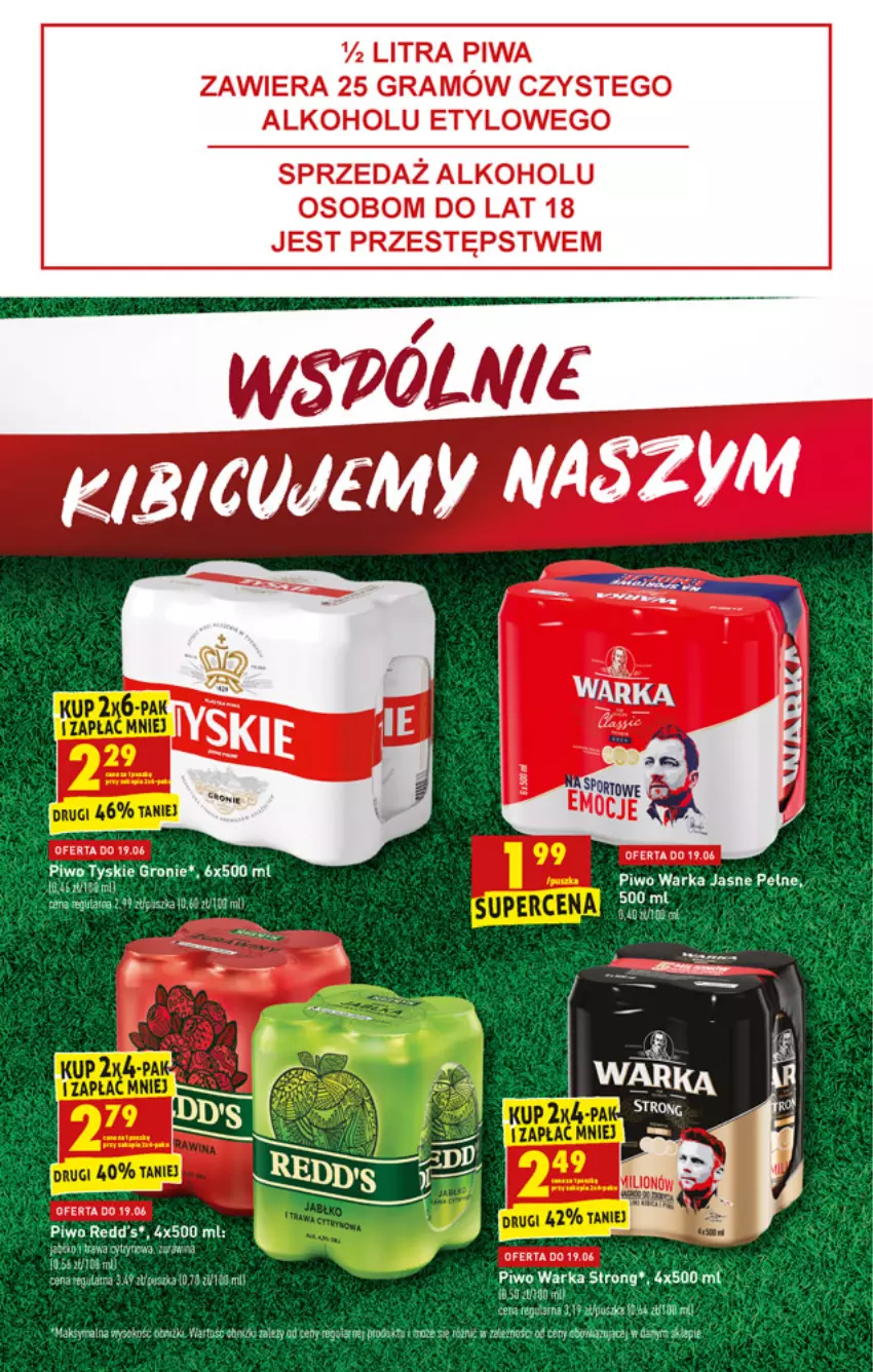 Gazetka promocyjna Biedronka - W tym tygodniu PN - ważna 17.06 do 23.06.2021 - strona 45 - produkty: Piwa, Piwo, Redd's, Tera, Tyskie, Warka