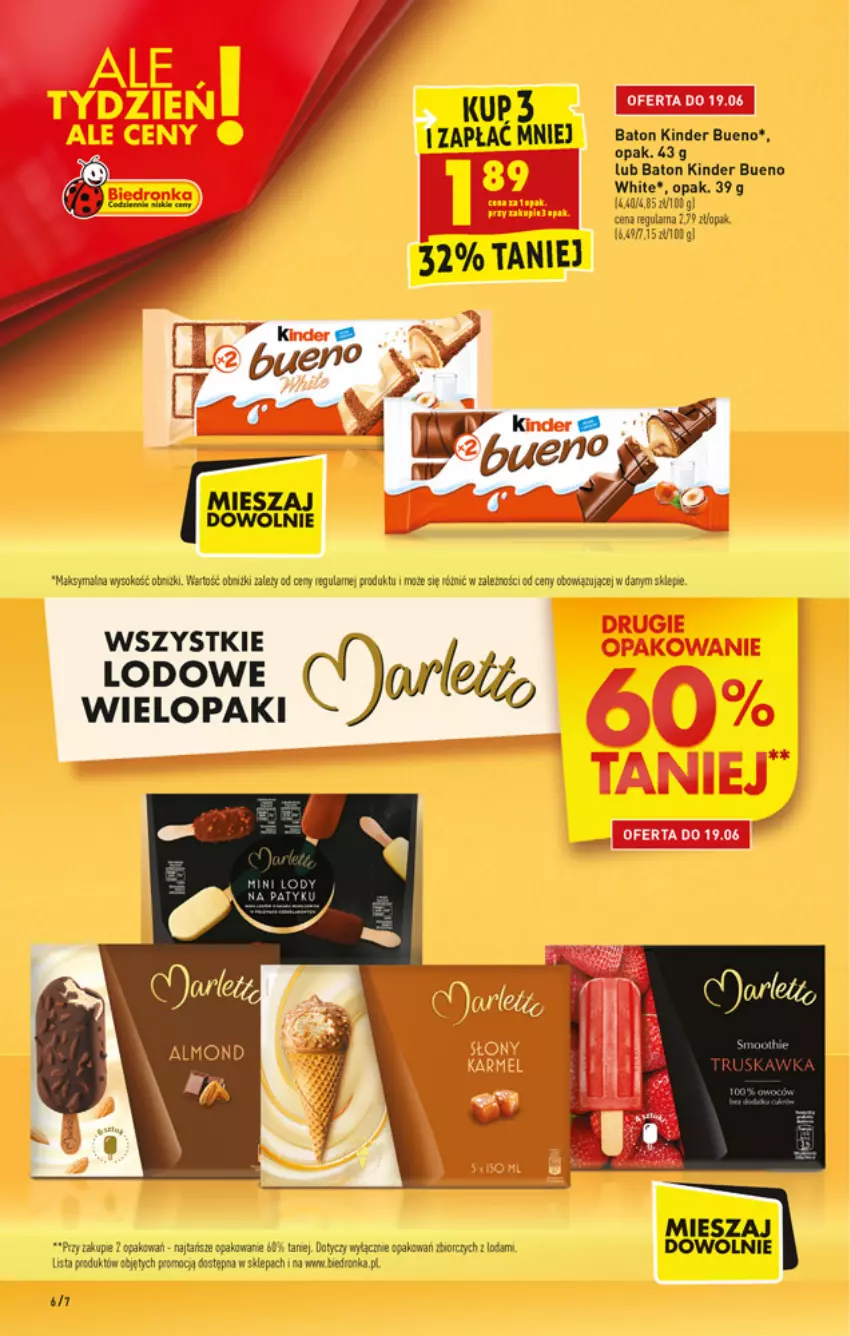 Gazetka promocyjna Biedronka - W tym tygodniu PN - ważna 17.06 do 23.06.2021 - strona 6 - produkty: Baton, Kinder, Kinder Bueno