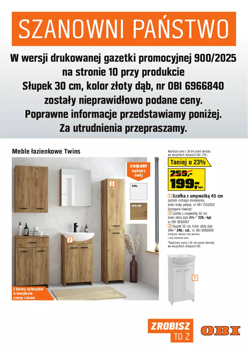 Gazetka promocyjna Obi - Gazetka OBI - ważna 21.05 do 03.06.2025 - strona 17 - produkty: Meble, Meble łazienkowe, Ser, Słupek, Szafka