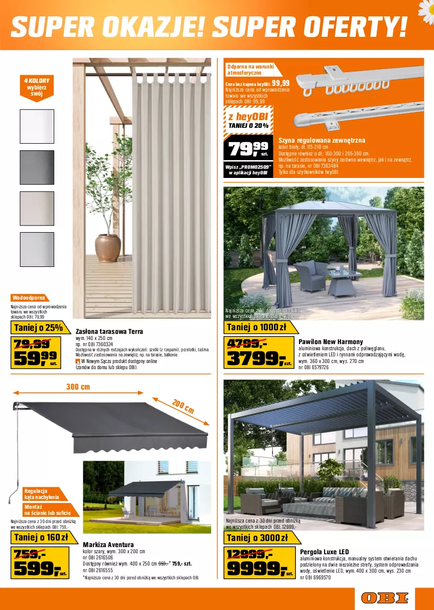 Gazetka promocyjna Obi - Gazetka OBI - ważna 21.05 do 03.06.2025 - strona 3 - produkty: Avent, Grill, Grill gazowy, Lack, Markiza, Ogród, Parasol, Pokrowiec, Por, Sok, Stolik, Szyna, Szyny, Termometr, Zasłona