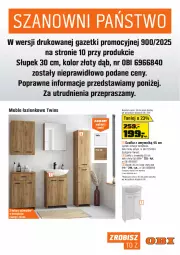 Gazetka promocyjna Obi - Gazetka OBI - Gazetka - ważna od 03.06 do 03.06.2025 - strona 17 - produkty: Ser, Słupek, Meble łazienkowe, Szafka, Meble