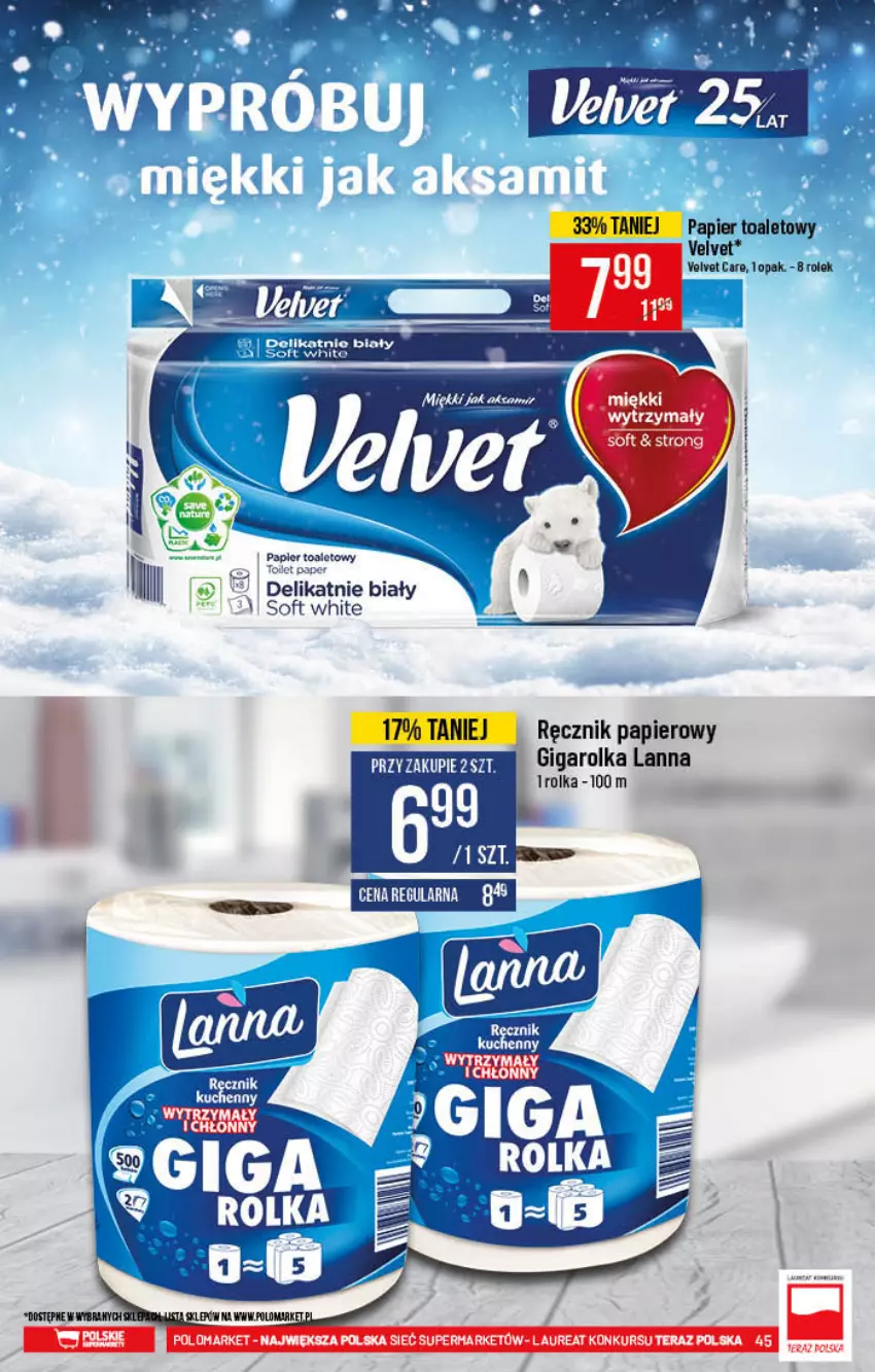 Gazetka promocyjna PoloMarket - Gazetka pomocyjna - ważna 02.01 do 11.01.2022 - strona 45 - produkty: Laur, Papier, Papier toaletowy, Ręcznik, Tera