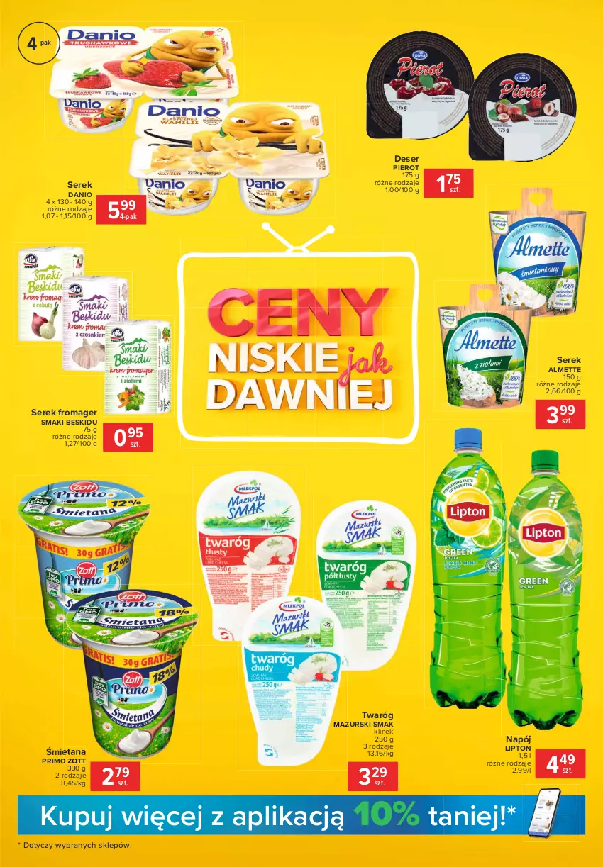 Gazetka promocyjna Carrefour - Gazetka Express - ważna 08.03 do 15.03.2021 - strona 3 - produkty: Almette, Danio, Deser, Lipton, Napój, Ser, Serek, Twaróg, Zott