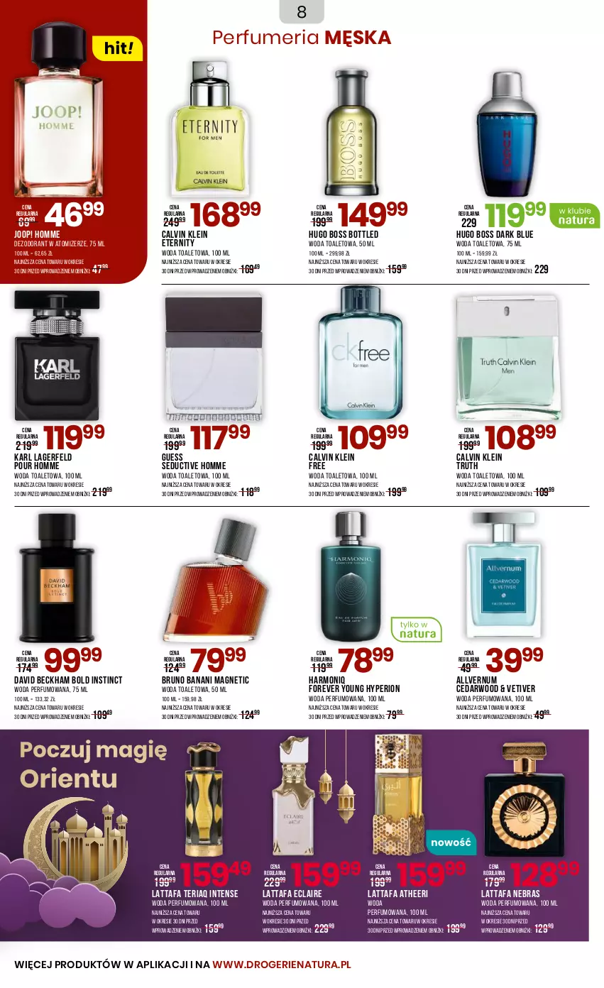 Gazetka promocyjna Drogerie Natura - Gazetka Drogerie Natura - ważna 23.07 do 03.08.2025 - strona 8 - produkty: Bruno Banani, Calvin Klein, David Beckham, Dezodorant, Fa, Hugo Boss, JOOP!, Karl Lagerfeld, Perfum, Woda, Woda perfumowana, Woda toaletowa