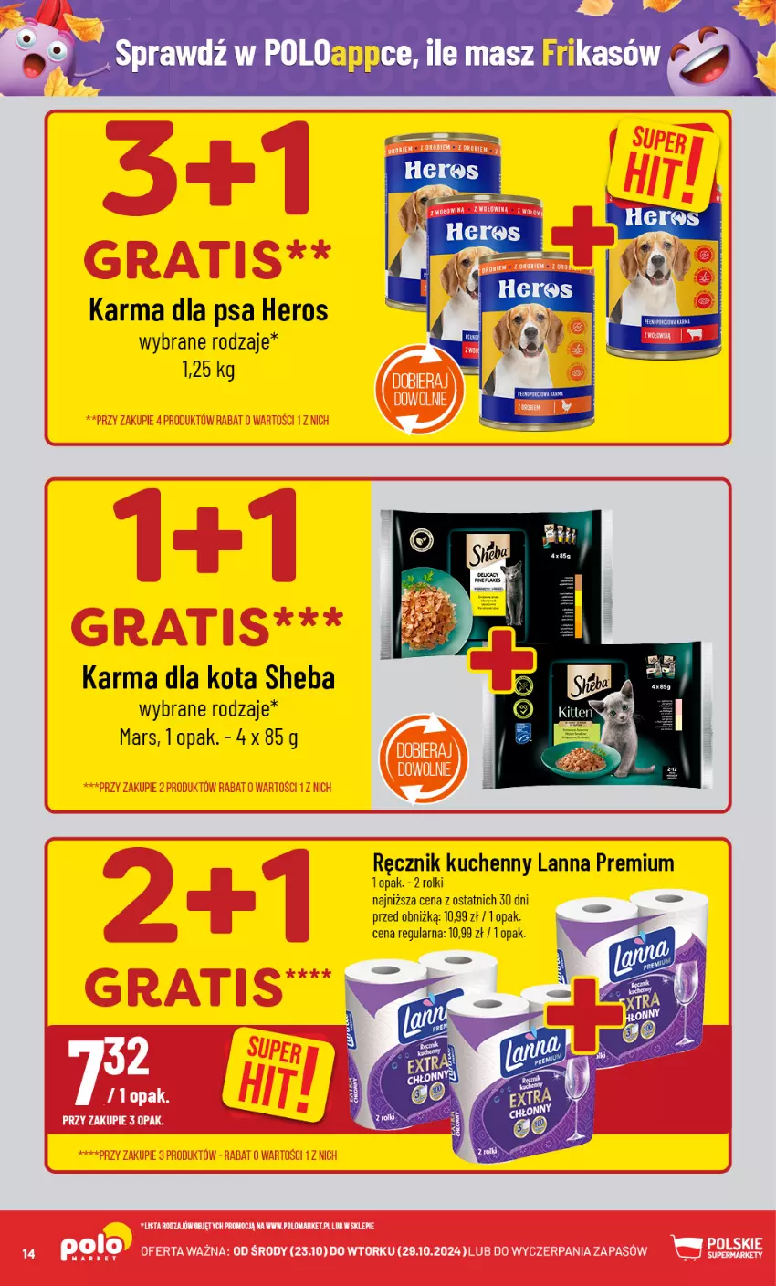 Gazetka promocyjna PoloMarket - Gazetka pomocyjna - ważna 23.10 do 29.10.2024 - strona 14 - produkty: Mars, Ręcznik, Ręcznik kuchenny, Rolki, Sheba