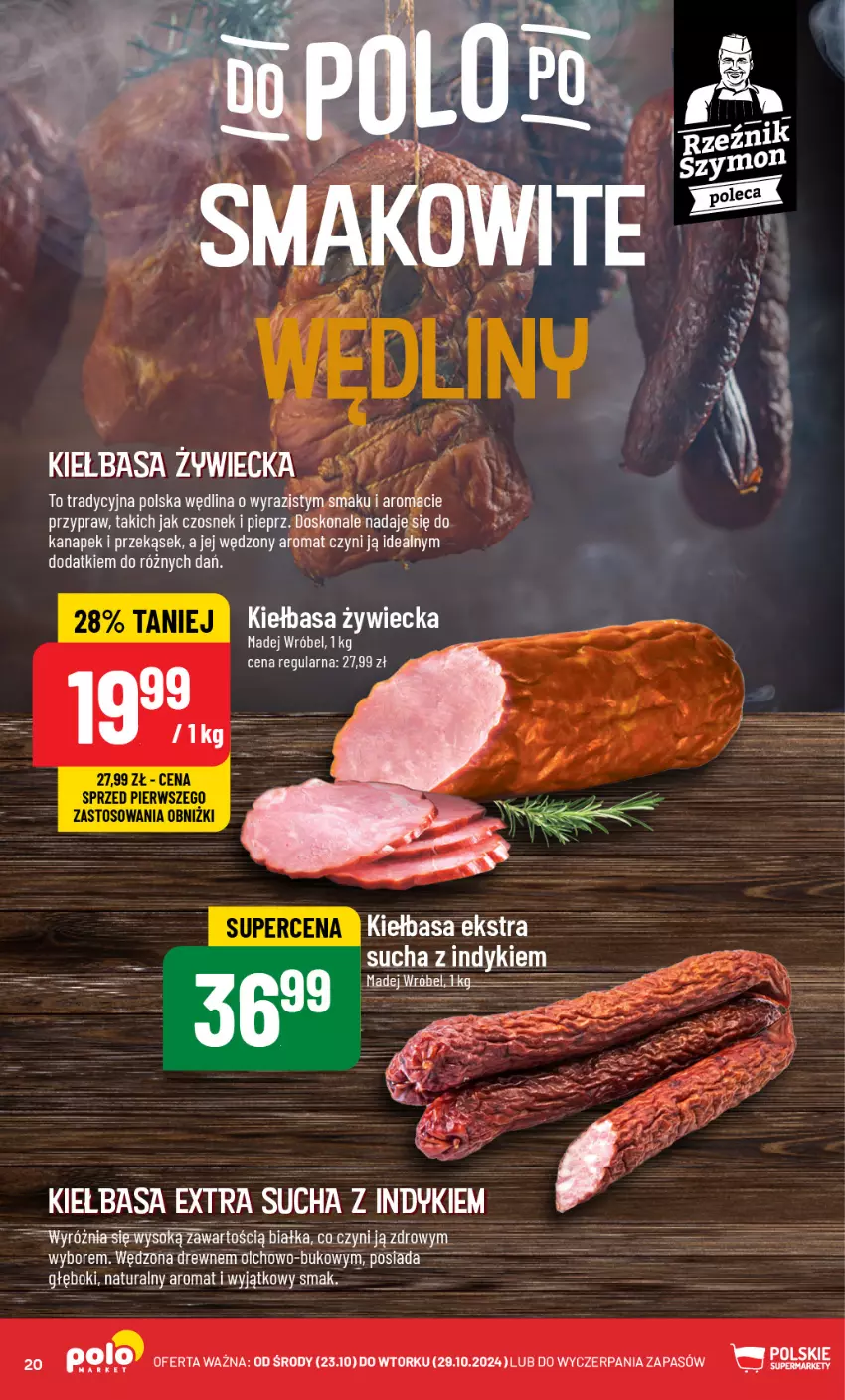 Gazetka promocyjna PoloMarket - Gazetka pomocyjna - ważna 23.10 do 29.10.2024 - strona 20 - produkty: Czosnek, Kiełbasa, Pieprz, Sok, Wędlina