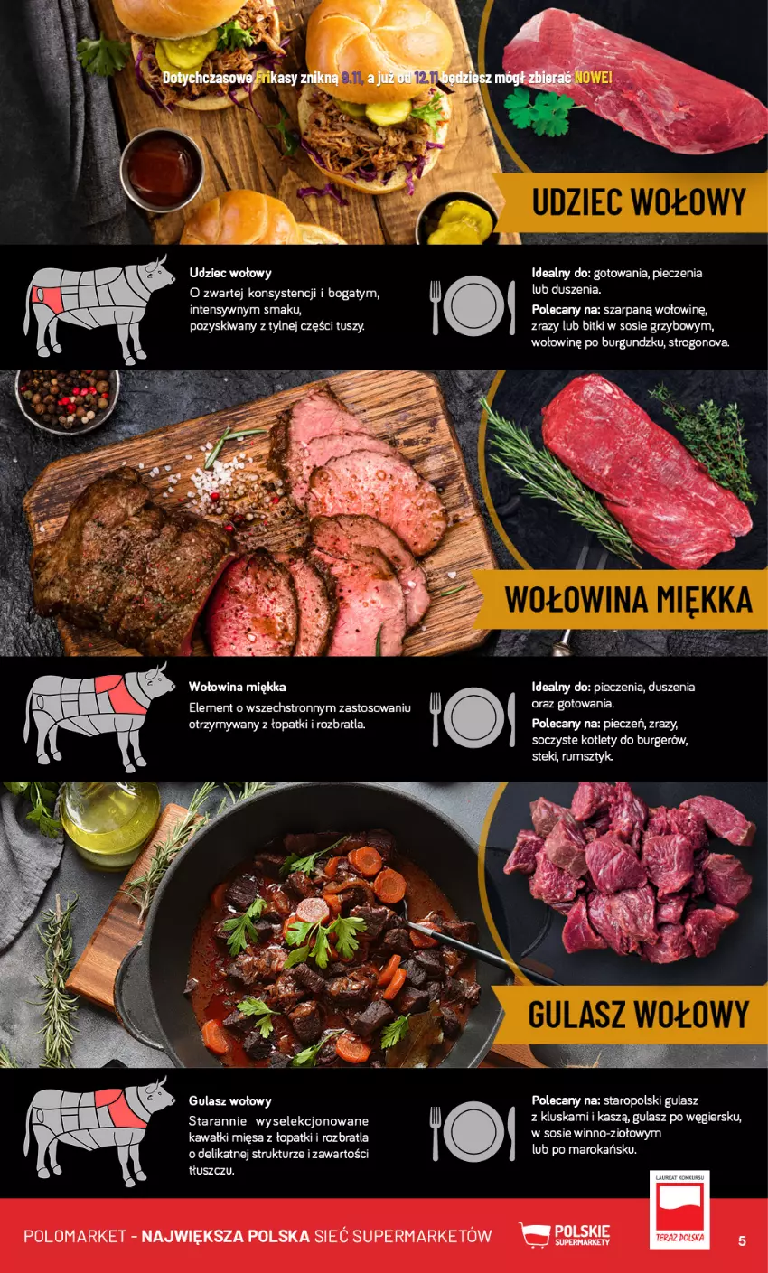 Gazetka promocyjna PoloMarket - Gazetka pomocyjna - ważna 23.10 do 29.10.2024 - strona 5 - produkty: Burger, Gulasz wołowy, Kawa, Kotlet, Piec, Sos, Tusz, Udziec wołowy, Wołowina