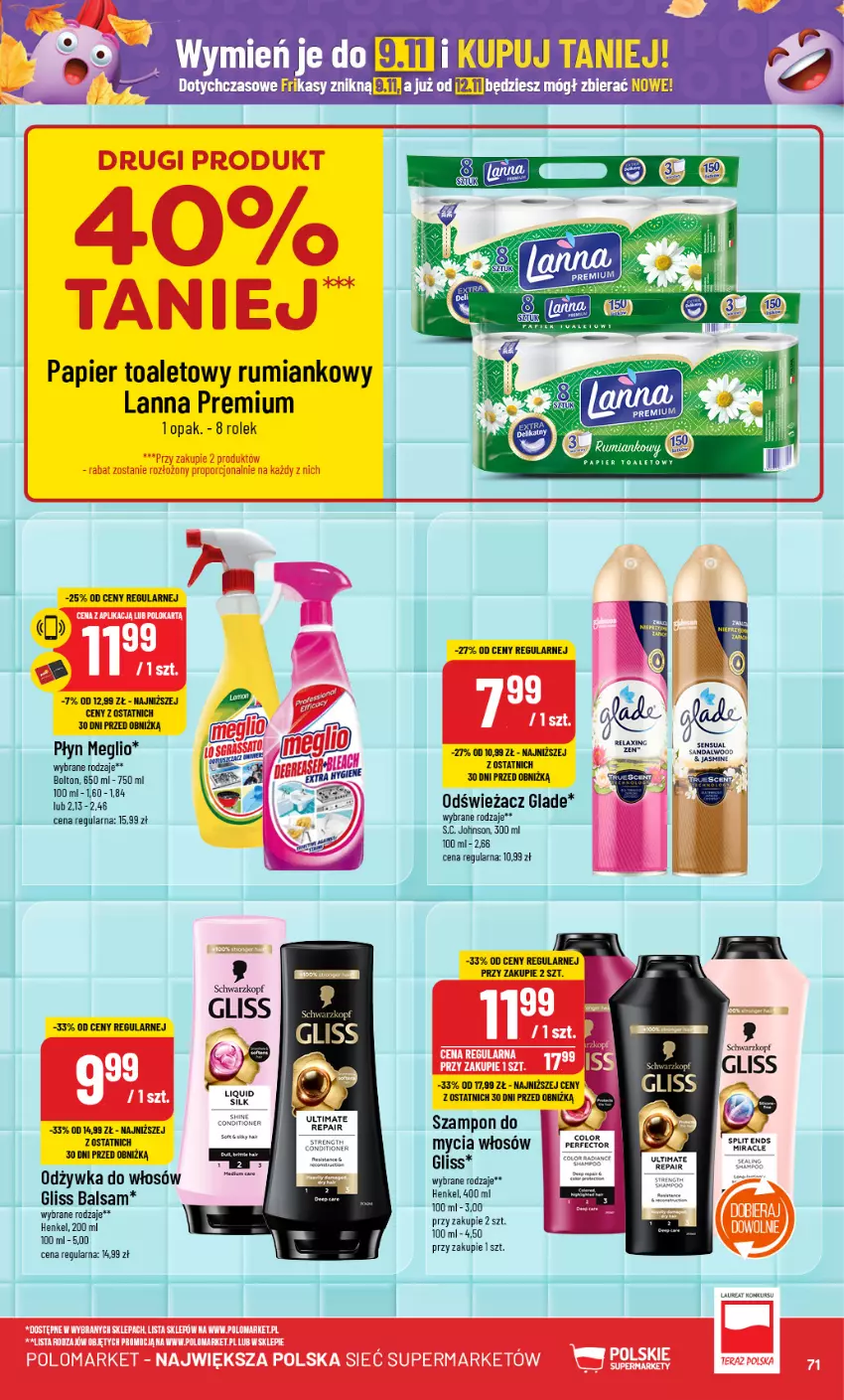 Gazetka promocyjna PoloMarket - Gazetka pomocyjna - ważna 23.10 do 29.10.2024 - strona 71 - produkty: Odżywka, Papier, Papier toaletowy, Rum, Schwarzkopf, Szampon