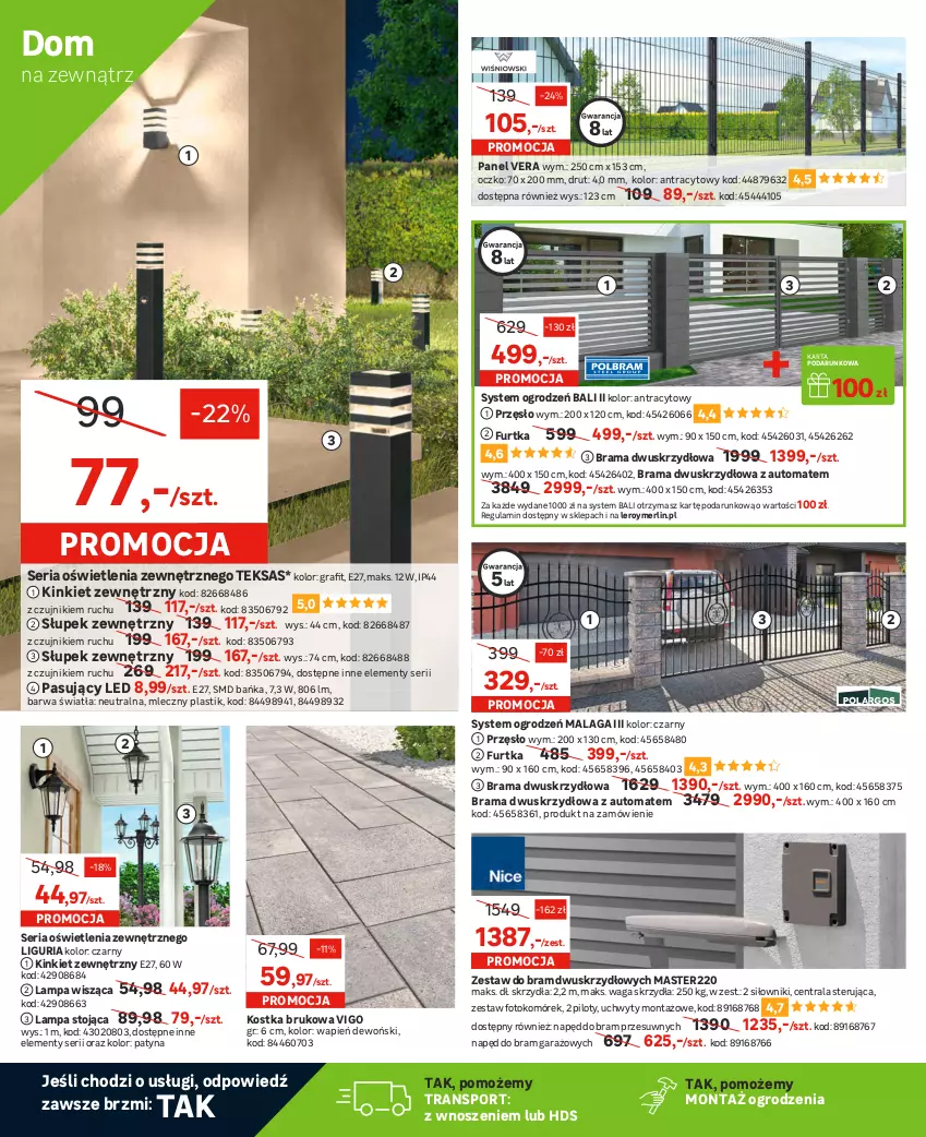 Gazetka promocyjna Leroy Merlin - Gazetka Leroy Merlin - ważna 14.04 do 09.05.2023 - strona 8 - produkty: Drzwi, Drzwi wejściowe, Drzwi zewnętrzne, Garaż, Gra, Helio, Klamka, Lampa, Lampa wisząca, Por, Rama, Ser, Słupek, Somat, Sport, Tran, Uchwyty, Waga