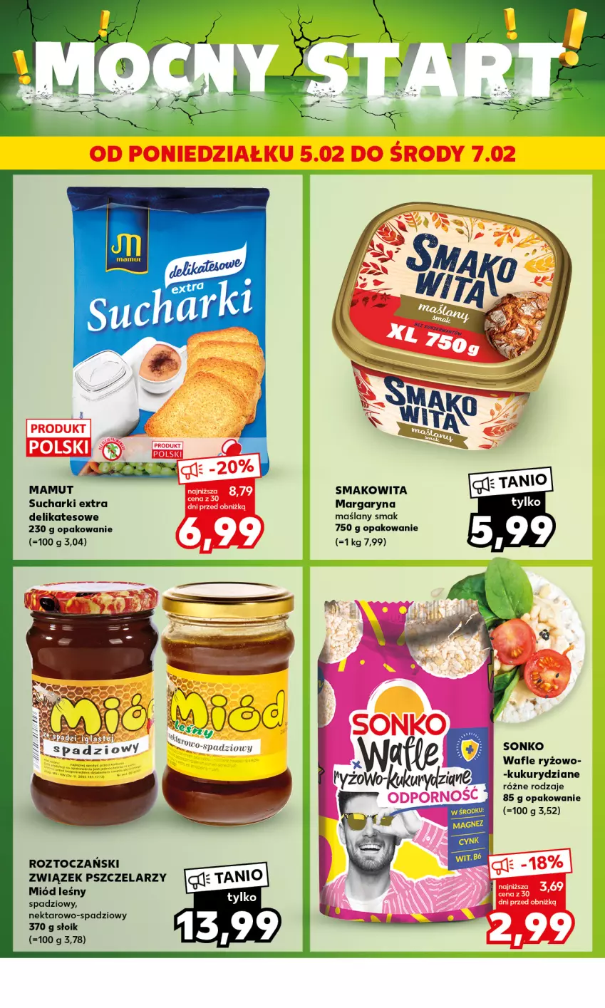 Gazetka promocyjna Kaufland - Mocny Start - ważna 05.02 do 07.02.2024 - strona 10 - produkty: Margaryna, Miód, Miód leśny, Nektar, Por, Ryż, Smakowita, Wafle