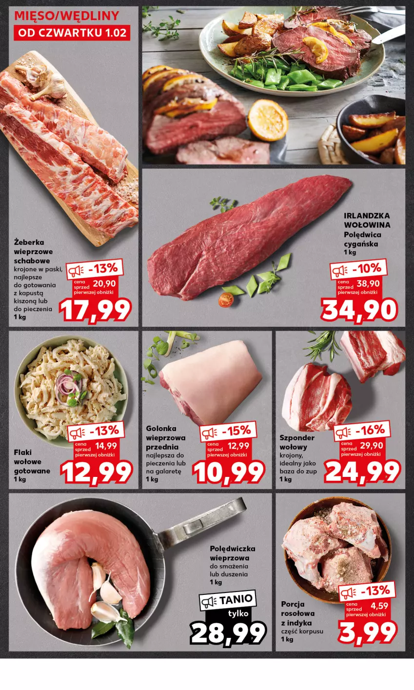 Gazetka promocyjna Kaufland - Mocny Start - ważna 05.02 do 07.02.2024 - strona 18 - produkty: Flaki, Gala, Golonka wieprzowa, Kapustą, Piec, Polędwica, Polędwiczka wieprzowa, Por, Szponder wołowy, Wołowina