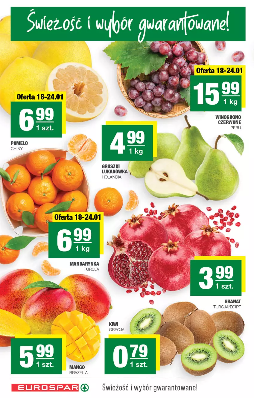 Gazetka promocyjna Spar - EuroSpar - ważna 15.01 do 25.01.2023 - strona 2 - produkty: Gra, Granat, Gruszki, Mango, Pomelo, Wino