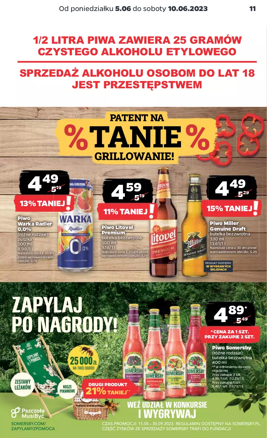 Gazetka promocyjna Netto - Artykuły spożywcze - ważna 05.06 do 10.06.2023 - strona 11 - produkty: Gra, Piwa, Piwo, Radler, Somersby, Warka