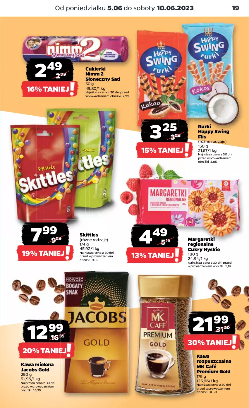 Gazetka promocyjna Netto - Artykuły spożywcze - ważna 05.06 do 10.06.2023 - strona 19 - produkty: Cukier, Cukierki, Jacobs, Kawa, Kawa mielona, Kawa rozpuszczalna, Rurki