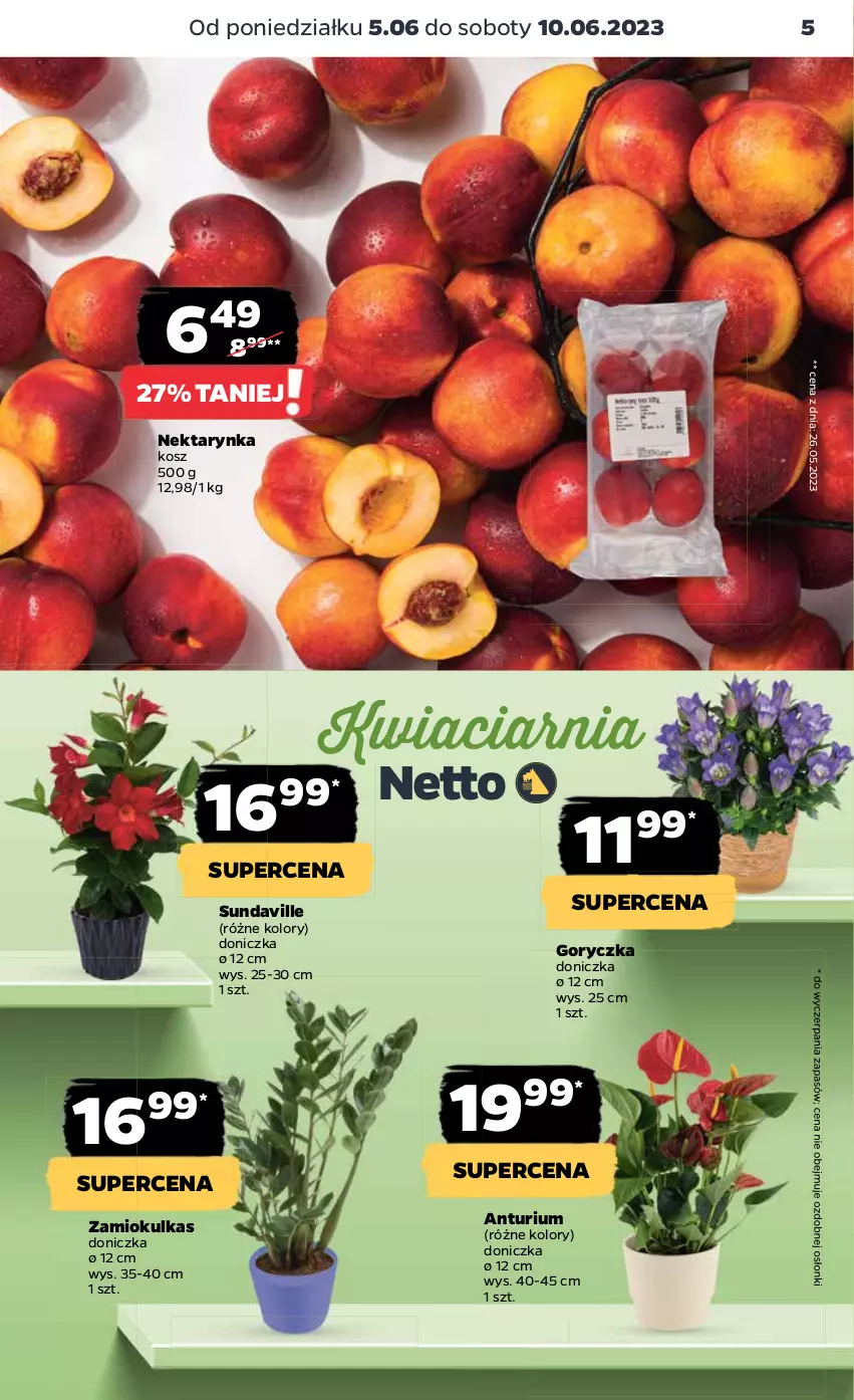 Gazetka promocyjna Netto - Artykuły spożywcze - ważna 05.06 do 10.06.2023 - strona 5 - produkty: Kosz, Nektar, Nektarynka