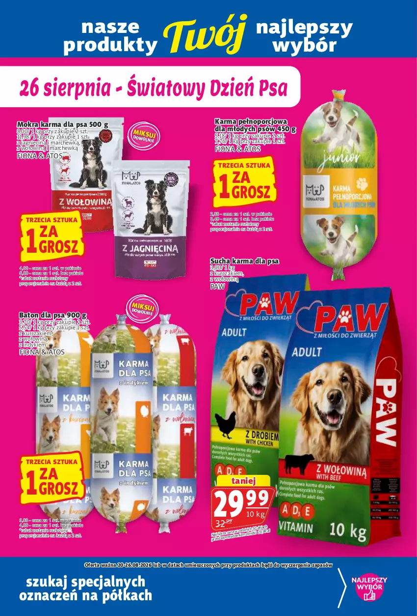 Gazetka promocyjna Prim Market - ważna 20.08 do 26.08.2026 - strona 18 - produkty: Baton, Baton dla psa, Kurczak, Mokra karma, Półka, Por, Sucha karma