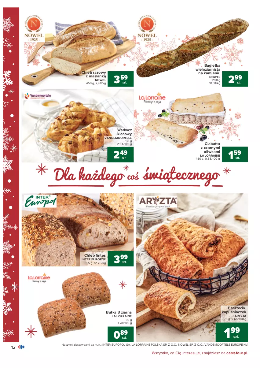 Gazetka promocyjna Carrefour - Gazetka Carrefour - ważna 07.12 do 12.12.2021 - strona 12 - produkty: Bagietka, Bułka, Chleb, Ciabatta, Kapuśniaczek, Koc