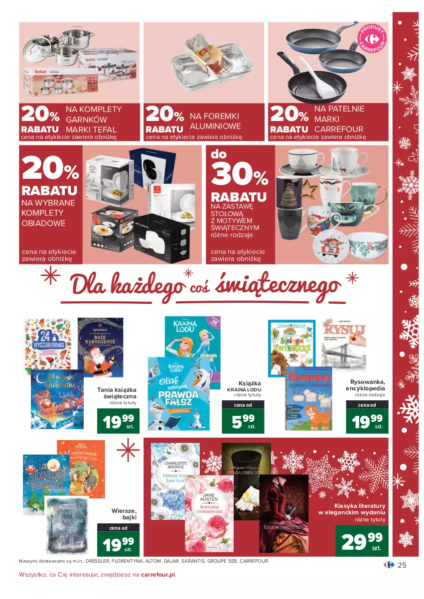 Gazetka promocyjna Carrefour - Gazetka Carrefour - ważna 07.12 do 12.12.2021 - strona 25 - produkty: Dres, Fa, Foremki, Książka, Tefal, Tera