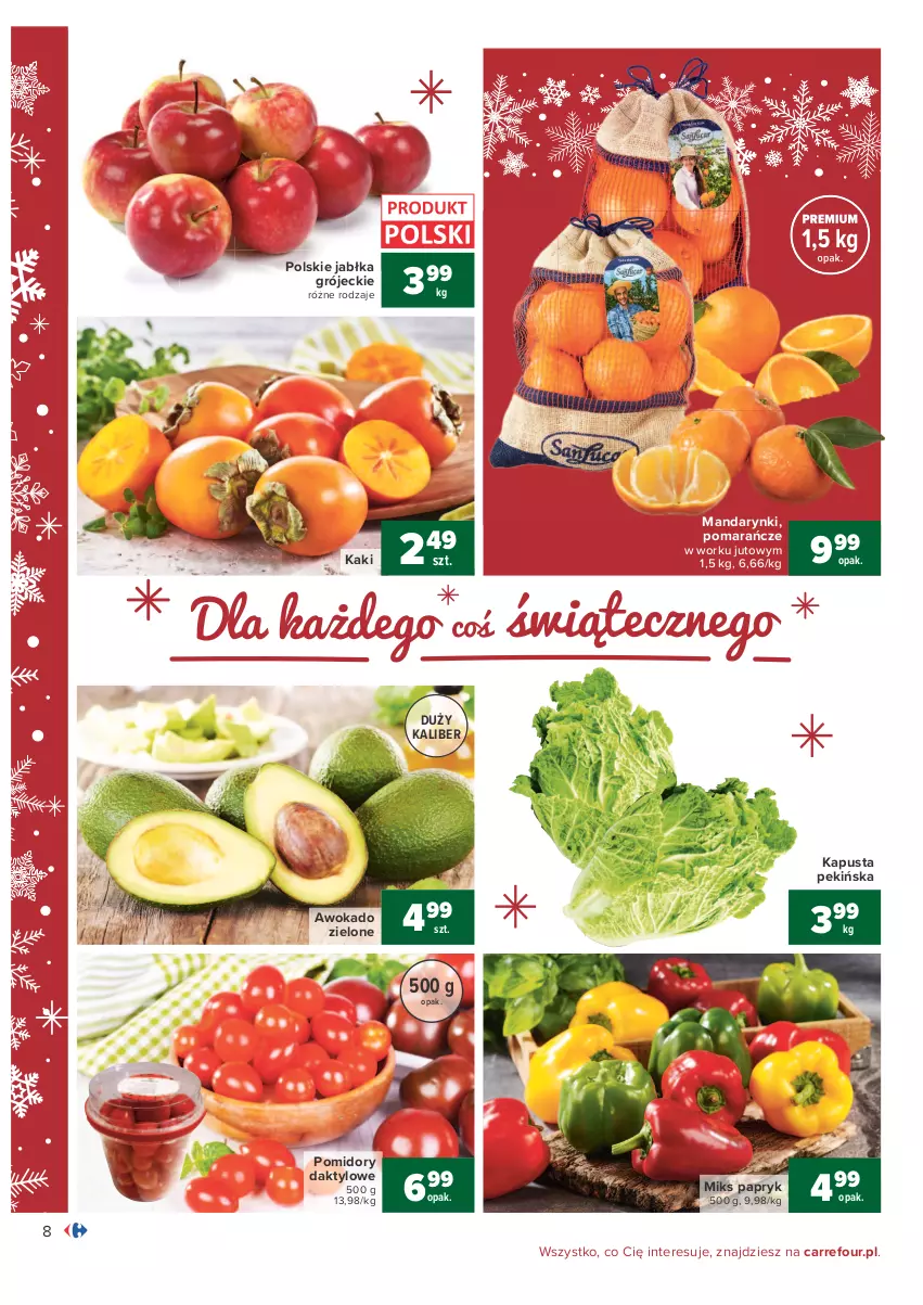 Gazetka promocyjna Carrefour - Gazetka Carrefour - ważna 07.12 do 12.12.2021 - strona 8 - produkty: Jabłka, Kaki, Mandarynki, Pomarańcze, Pomidory